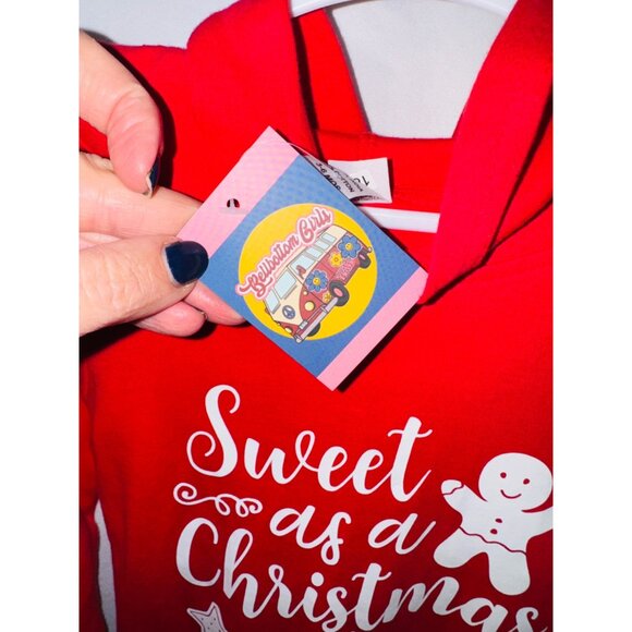 NWT Red Infant Hooded Christmas Gown 3-6 Mos Monag Cotton Sustainable Organic - Picture 7 of 7